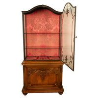 Antique French Louis VVI Carved Oak Iron & Glass Vitrine by Maison Soubrier 1900