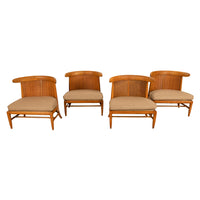 Mid Century Modern 54" Coffee Table Set 4 Slipper Chairs Signed Tomlinson 1959