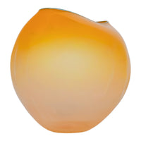 Dale Chihuly Hand-Blown Mango & Teal Lip Glass Basket Sculpture Signed & Dated, 2000