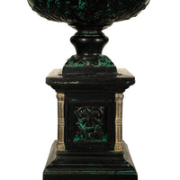 Monumental 70" Tall Antique Cast Iron Bronze Garden Urn Planter on Pedestal 1930