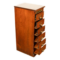 Antique Edwardian Walnut Six Drawer Shannon Filing Cabinet Co New York 1910