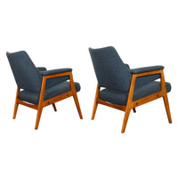 Pair Danish MId Century Modern Arm Chairs Karl-Erik Ekselius for JOC Möbler 1960