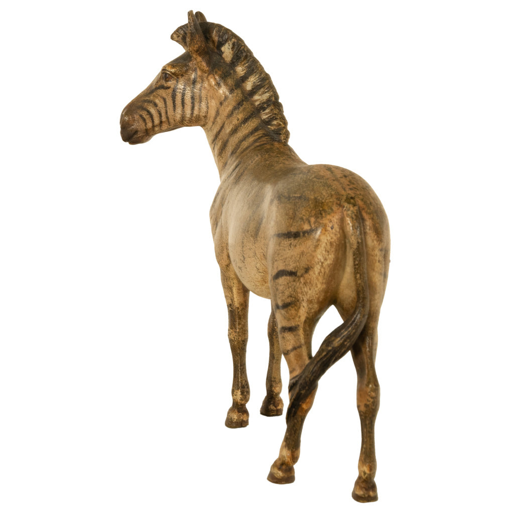 Antique Austrian Franz Bergman Cold Painted Bronze Zebra Quagga Sculpture Statue, 1900