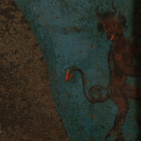 Antique 18thC Spanish Colonial Icon Painting Retablo St. Camillus & Christ 1760