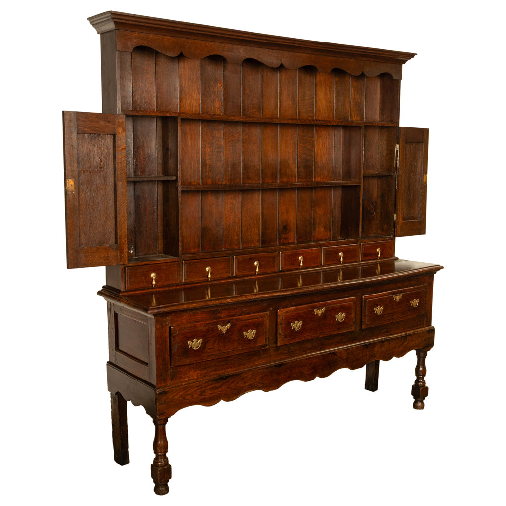 Antique 18th Century Georgian Oak Welsh Dresser Plate Rack Server Sideboard 1780
