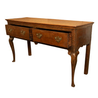 Antique 18thC Georgian Oak Welsh Two Drawer Dresser Base Server Side Table 1760