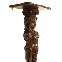 Antique 19thC Italian Carved Walnut Renaissance Revival Pair Caryatid Brackets, Circa 1850
