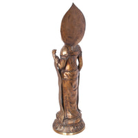 Antique 18th Century Japanese Edo Gilt Bronze Kannon Buddha Statue Figure 1750