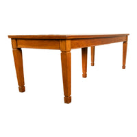 Long Antique Oak Arts & Crafts Five Leg Library Conference Dining Table 1900