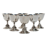 Set of Six Mid Century Modern Alphonse La Paglia Sterling Silver Wine Goblets