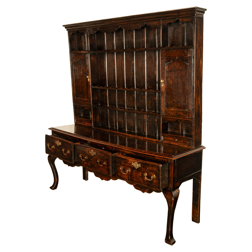 Antique All Period Georgian Queen Anne Carved Oak Welsh Dresser Plate Rack 1750