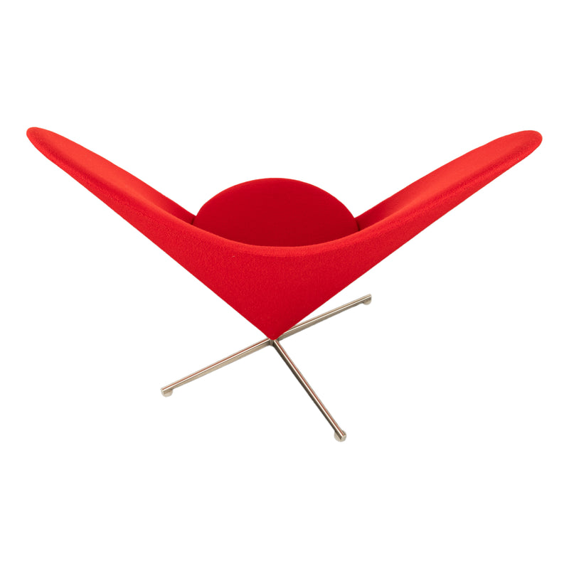 Mid Century Modern Red Heart Cone Chair Verner Panton for Vitra Mint Condition