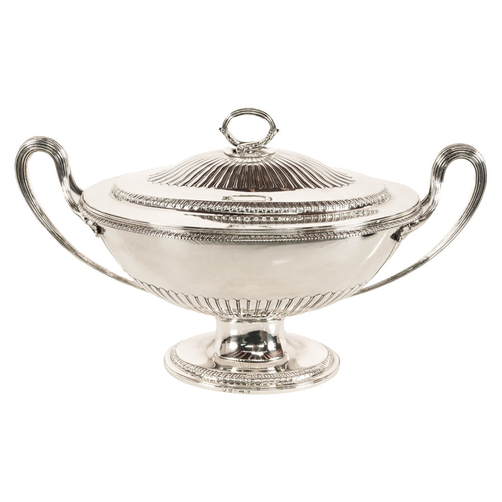 Antique George III Sterling Silver Soup Tureen Cover Benjamin Laver London 1787