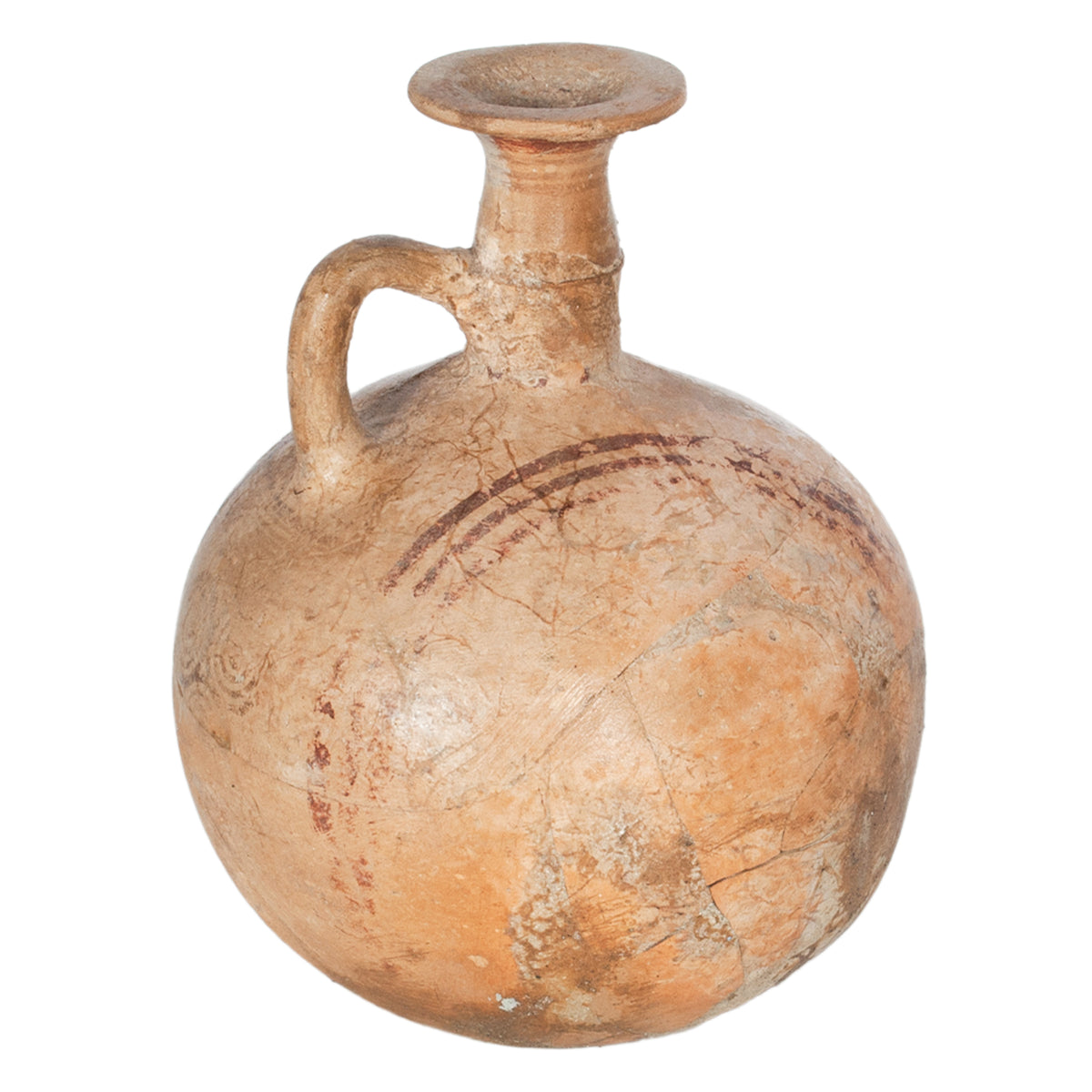 Ancient Greek Cypriot Pottery Bichrome Aryballos Oinochoe Bullseye Flask 750 BC