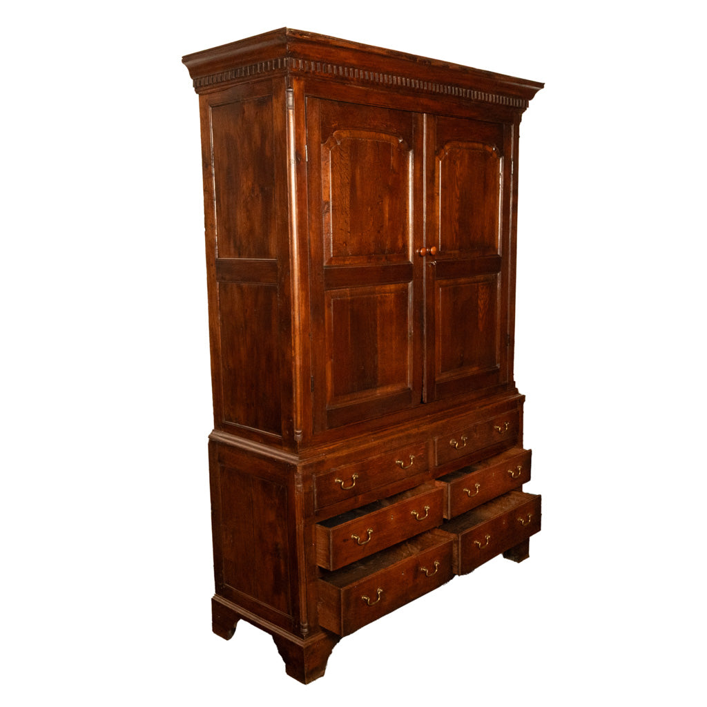 Antique 18thC Georgian Oak Welsh Livery Housekeepers Press Cupboard Cabinet 1740