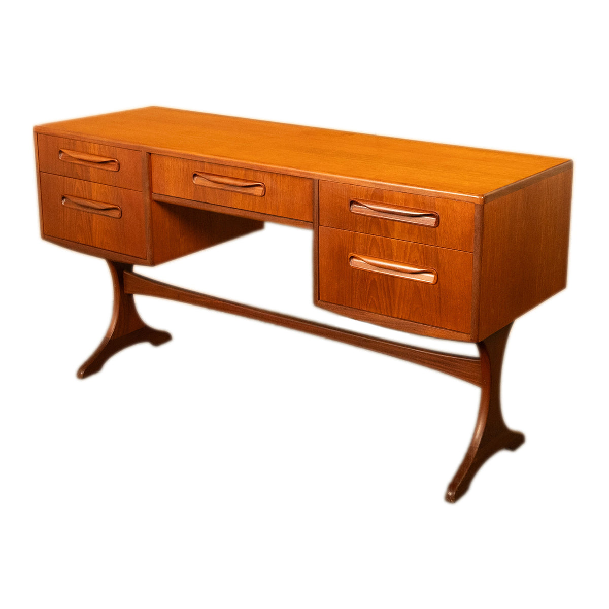 Original Mid Century Modern Danish Style Teak G Plan Furniture "Fresco" Desk Vanity by V. B. Wilkins, 1966