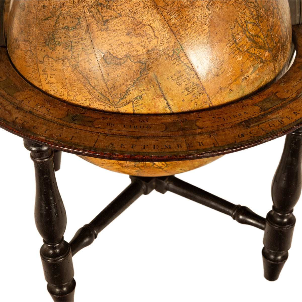 Antique Pair Georgian Terrestrial & Celestial Globes on Stands, signed  J. & W. Cary, 1802 and T. M. Bardin 1800