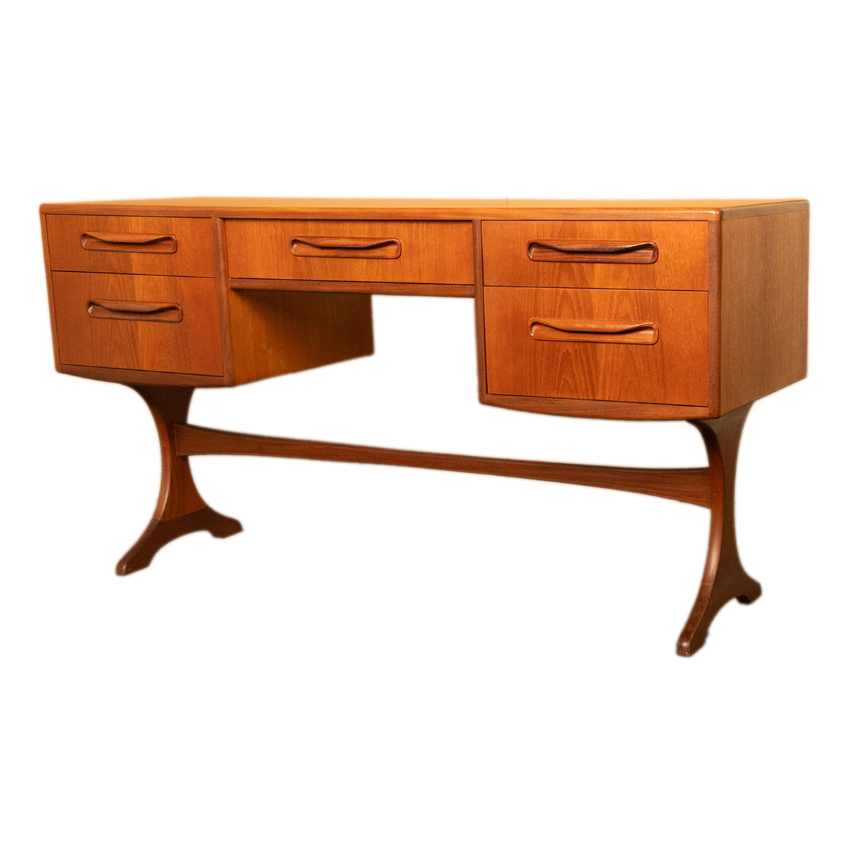 Original Mid Century Modern Danish Style Teak G Plan Furniture "Fresco" Desk Vanity by V. B. Wilkins, 1966