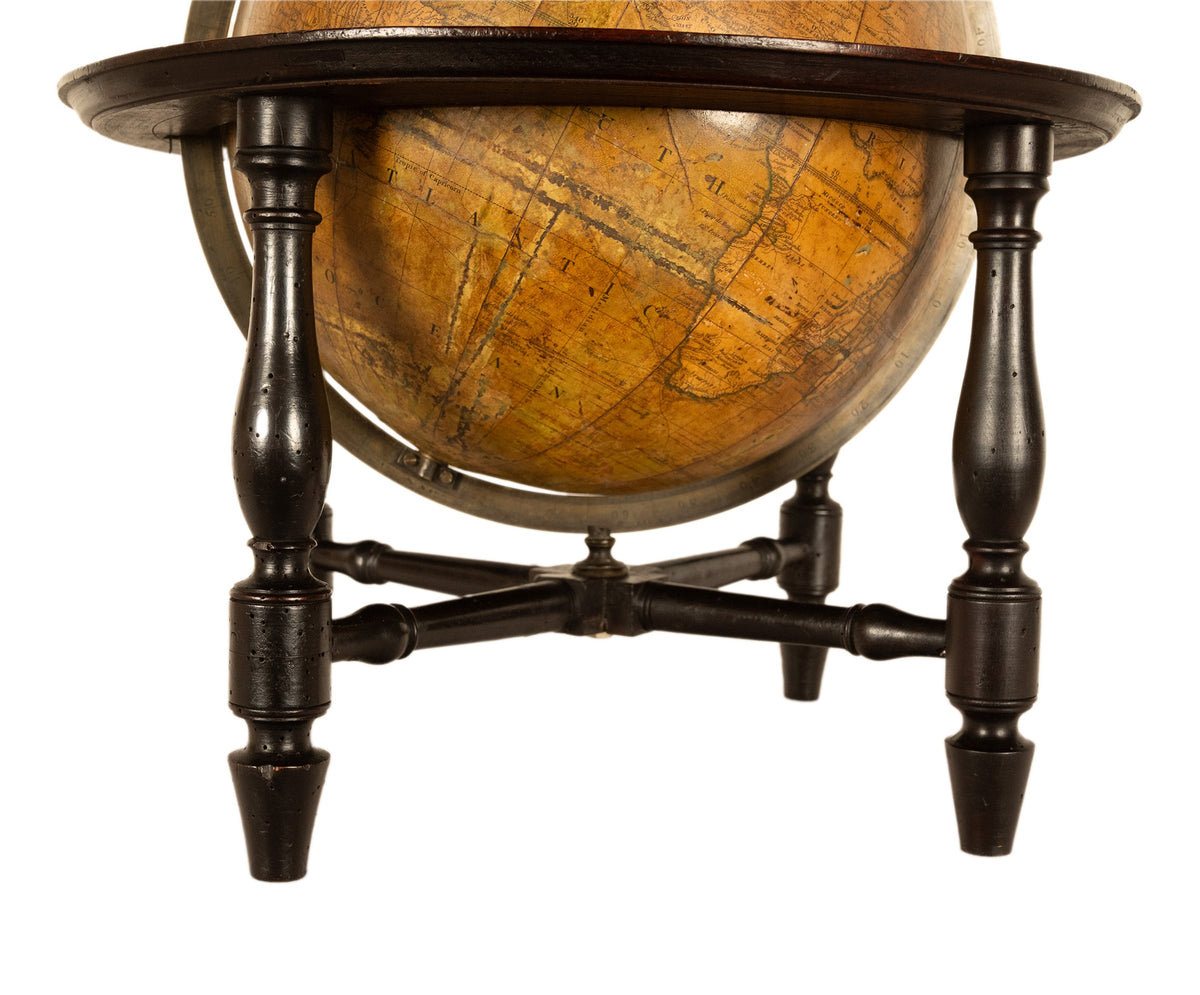 Antique Pair Georgian Terrestrial & Celestial Globes on Stands, signed  J. & W. Cary, 1802 and T. M. Bardin 1800