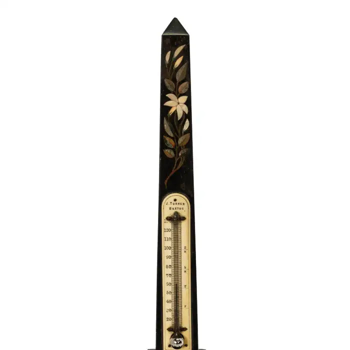 Antique Pietra Dura Marble Ashford Desk Obelisk Thermometer Buxton Derbyshire Circa 1860