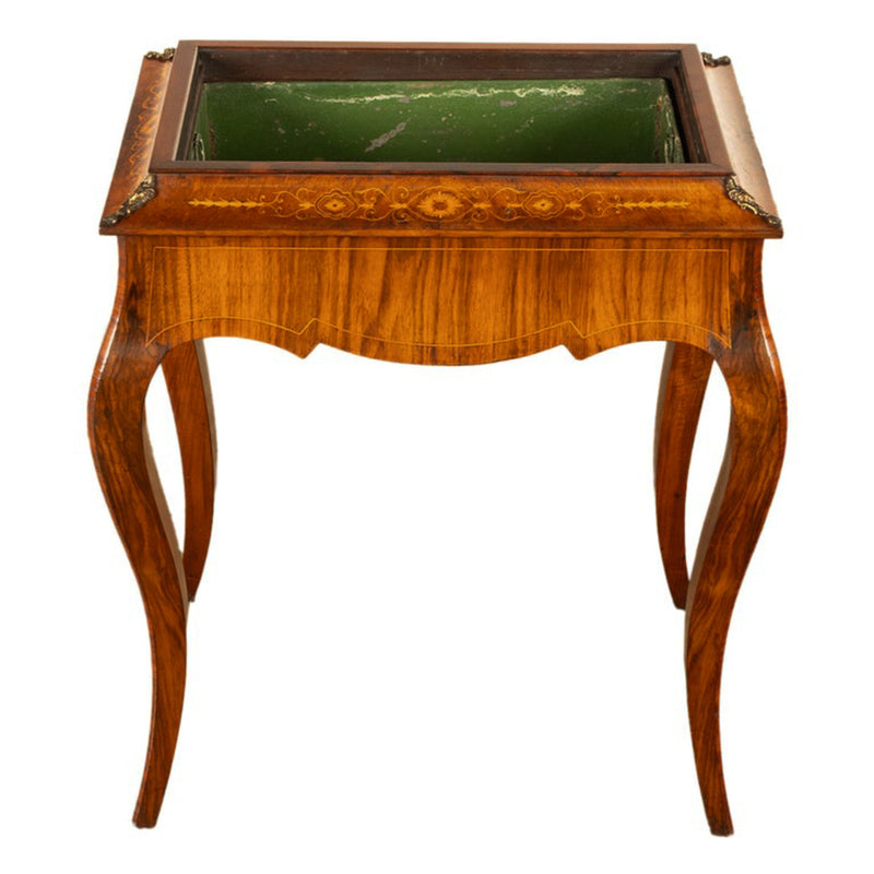 Antique French Marquetry Rosewood & Ormolu Jardiniere Wine Celarette Table 1860