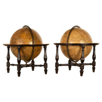 Antique Pair Georgian Terrestrial & Celestial Globes on Stands, signed  J. & W. Cary, 1802 and T. M. Bardin 1800