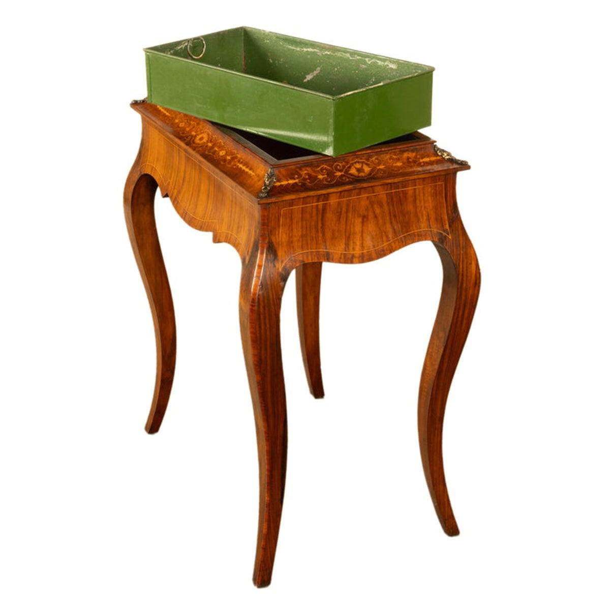 Antique French Marquetry Rosewood & Ormolu Jardiniere Wine Celarette Table 1860