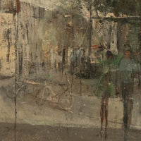 French Modernist Impressionist Paris Street Scene Oil on Canvas Painting 1969