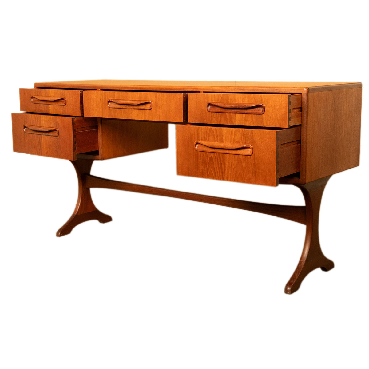 Original Mid Century Modern Danish Style Teak G Plan Furniture "Fresco" Desk Vanity by V. B. Wilkins, 1966