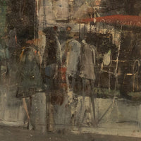 French Modernist Impressionist Paris Street Scene Oil on Canvas Painting 1969