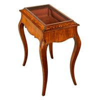Antique French Marquetry Rosewood & Ormolu Jardiniere Wine Celarette Table 1860