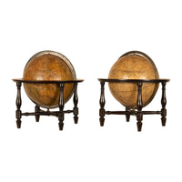Antique Pair Georgian Terrestrial & Celestial Globes on Stands, signed  J. & W. Cary, 1802 and T. M. Bardin 1800