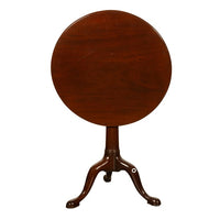 Antique Georgian Mahogany Tilt Top Tripod Pedestal Wine Table Candlestand 1760