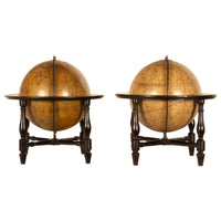 Antique Pair Georgian Terrestrial & Celestial Globes on Stands, signed  J. & W. Cary, 1802 and T. M. Bardin 1800
