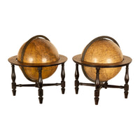 Antique Pair Georgian Terrestrial & Celestial Globes on Stands, signed  J. & W. Cary, 1802 and T. M. Bardin 1800
