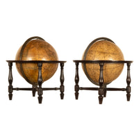Antique Pair Georgian Terrestrial & Celestial Globes on Stands, signed  J. & W. Cary, 1802 and T. M. Bardin 1800