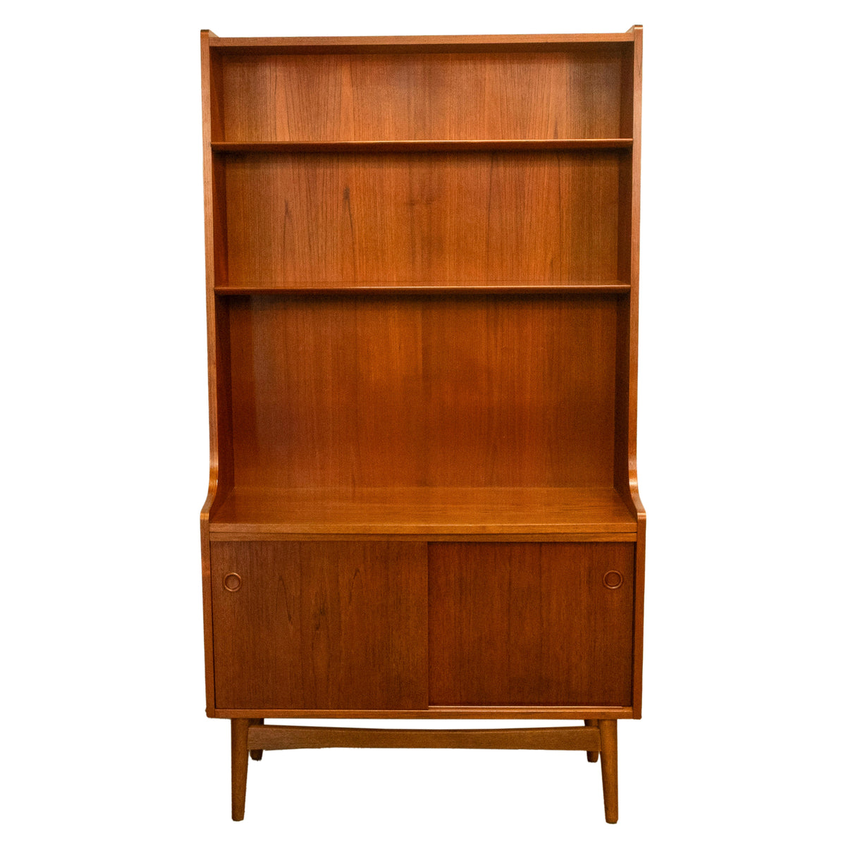Authentic Mid Century Modern Danish Teak Bookcase Cabinet by Johannes Sorth 1965