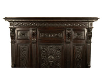 Antique 19th Century Italian Renaissance Revival Carved Hall Bench Storage Settle 1880