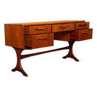 Original Mid Century Modern Danish Style Teak G Plan Furniture "Fresco" Desk Vanity by V. B. Wilkins, 1966