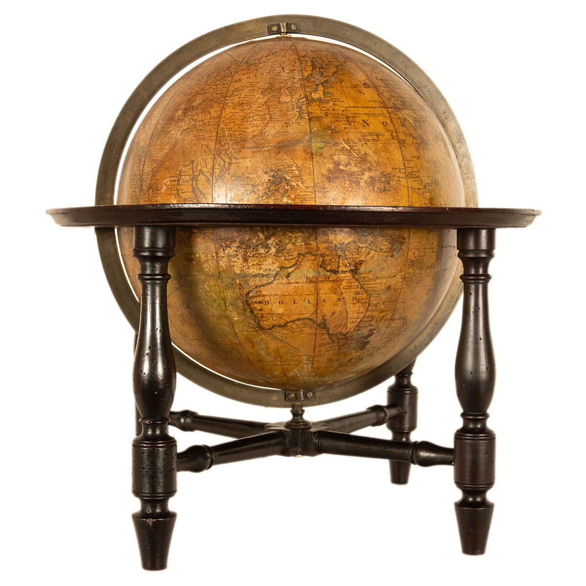 Antique Pair Georgian Terrestrial & Celestial Globes on Stands, signed  J. & W. Cary, 1802 and T. M. Bardin 1800