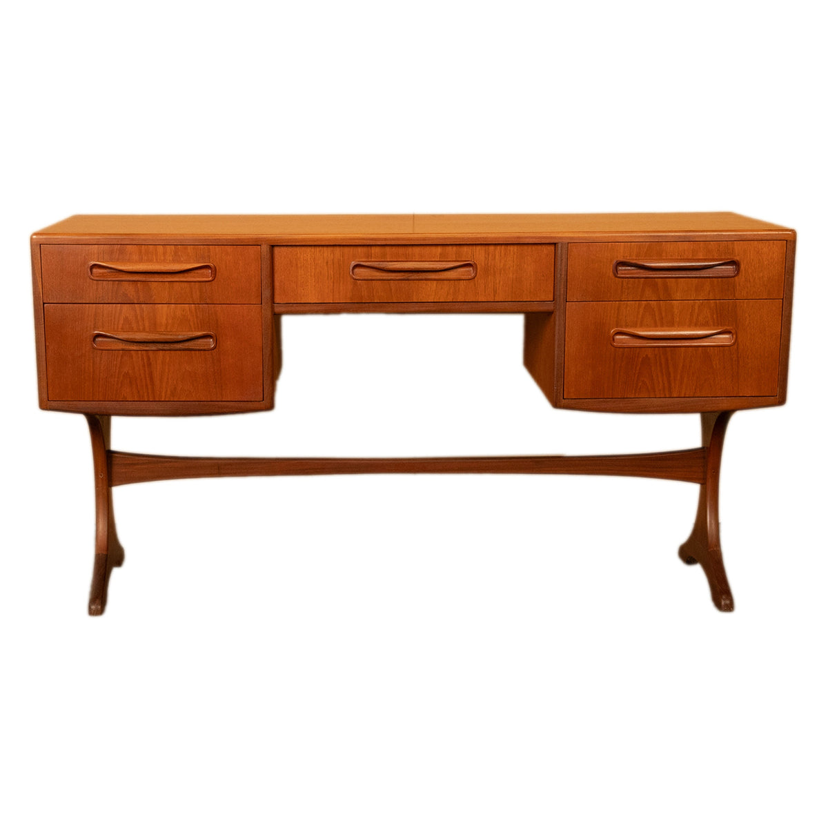 Original Mid Century Modern Danish Style Teak G Plan Furniture "Fresco" Desk Vanity by V. B. Wilkins, 1966