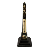 Antique Pietra Dura Marble Ashford Desk Obelisk Thermometer Buxton Derbyshire Circa 1860