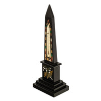 Antique Pietra Dura Marble Desk Obelisk Thermometer Ashford Blue John Derbyshire Circa 1860