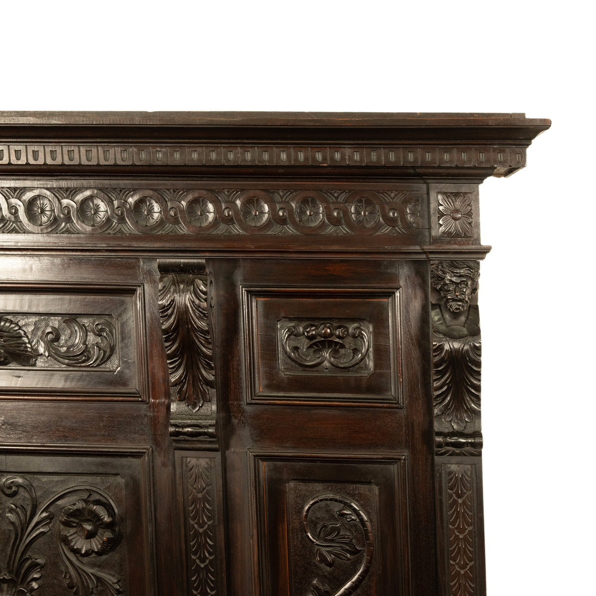 Antique 19th Century Italian Renaissance Revival Carved Hall Bench Storage Settle 1880