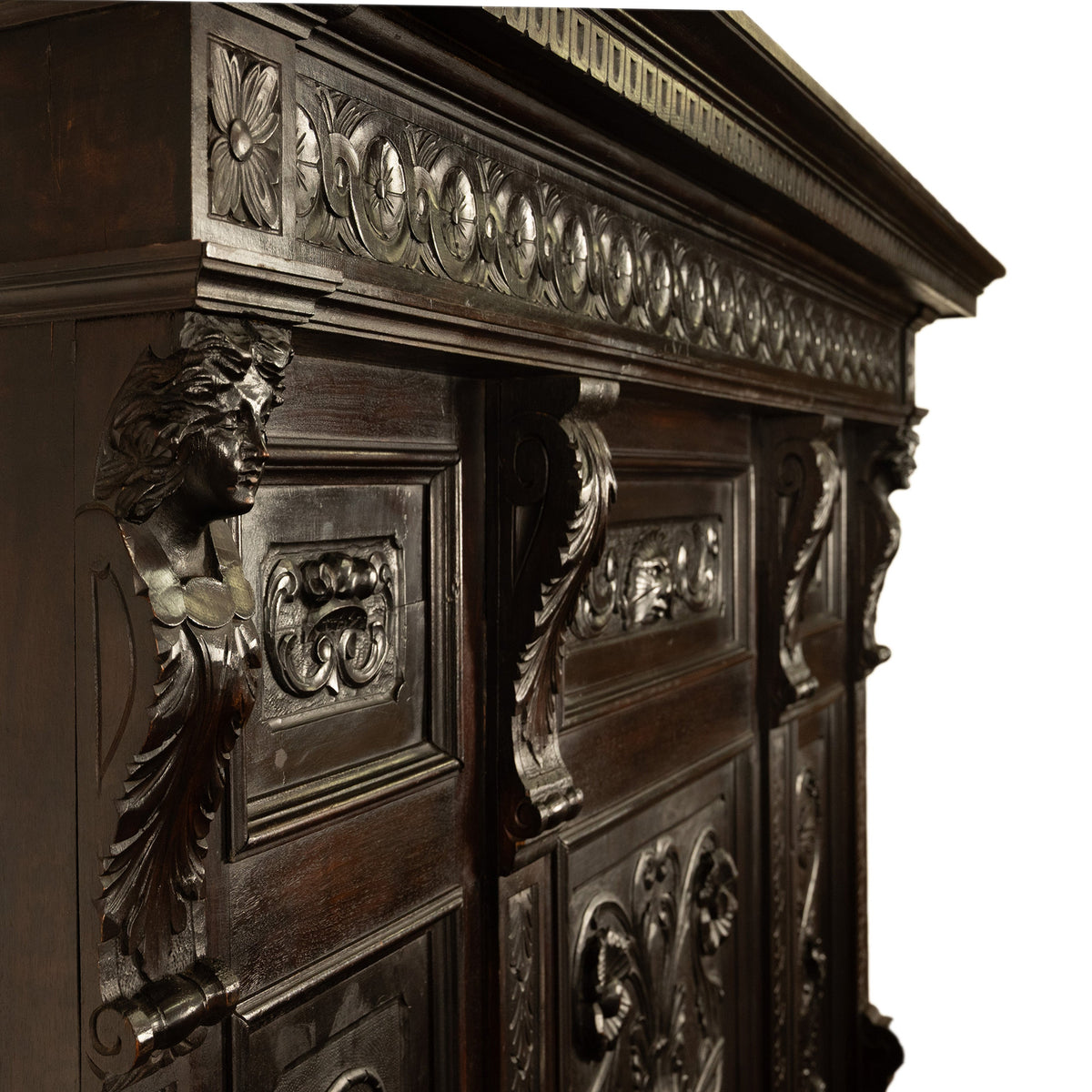 Antique 19th Century Italian Renaissance Revival Carved Hall Bench Storage Settle 1880