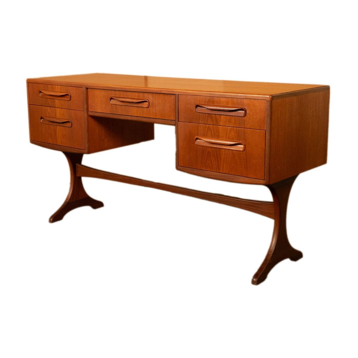 Original Mid Century Modern Danish Style Teak G Plan Furniture "Fresco" Desk Vanity by V. B. Wilkins, 1966