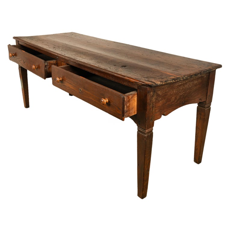 Large Antique Georgian Elm Serving Scullery Kitchen Preparation Table 1820