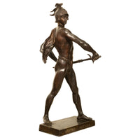 Tall Antique French Academic Realism 19th Century Bronze Roman Warrior Statue Sculpture