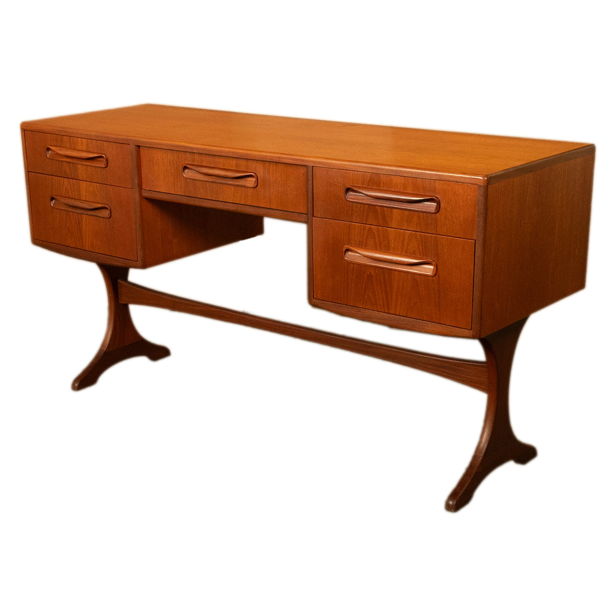 Original Mid Century Modern Danish Style Teak G Plan Furniture "Fresco" Desk Vanity by V. B. Wilkins, 1966