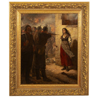 Pair French Franco-Prussian Historical Military War Propaganda Oil Paintings by Charles Louis Muller, 1870